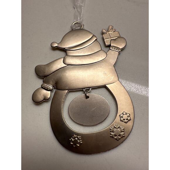 Metal Snowman Christmas Ornament Collectible Holiday 2019 Initial G - Picture 6 of 6